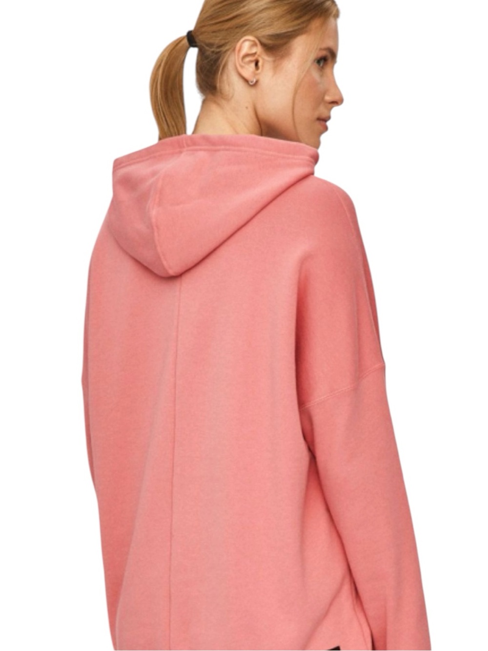 ADIDAS Dark Coral Hooded Pullover Sweatshirt with Leopard Print Logo Size M - Picture 3 of 12